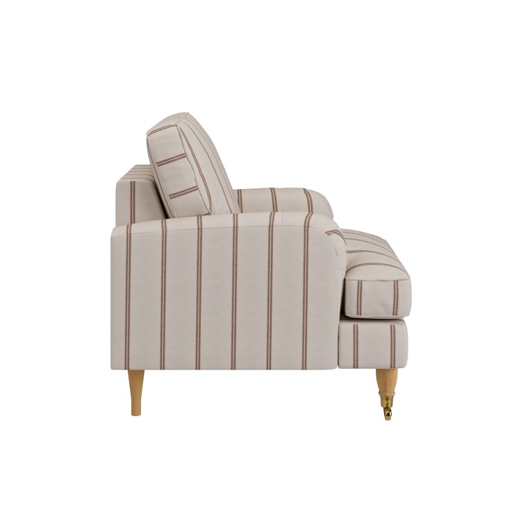 Cream Chenille Burnt Orange Striped Armchair - Payton