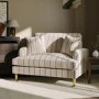 Cream Chenille Burnt Orange Striped Love Seat – Payton