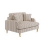 Cream Chenille Burnt Orange Striped Love Seat – Payton