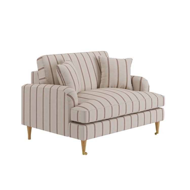 Cream Chenille Burnt Orange Striped Love Seat – Payton