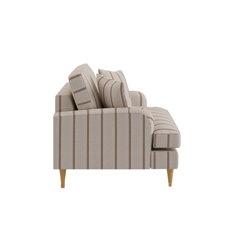 Cream Chenille Burnt Orange Striped Love Seat – Payton