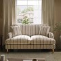Cream Chenille Burnt Orange Striped 2 Seater Sofa - Payton
