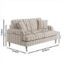 Cream Chenille Burnt Orange Striped 2 Seater Sofa - Payton