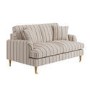 Cream Chenille Burnt Orange Striped 2 Seater Sofa - Payton