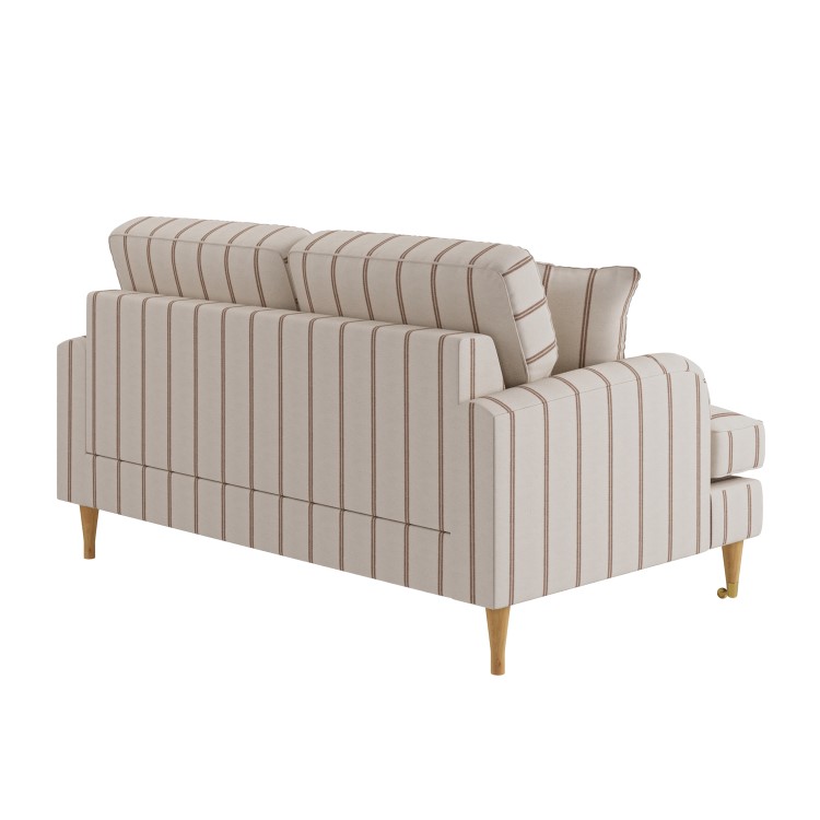 Cream Chenille Burnt Orange Striped 2 Seater Sofa - Payton