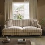Cream Chenille Burnt Orange Striped 3 Seater Sofa - Payton