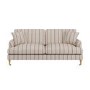 Cream Chenille Burnt Orange Striped 3 Seater Sofa - Payton