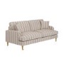 Cream Chenille Burnt Orange Striped 3 Seater Sofa - Payton