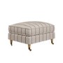 Cream Chenille Burnt Orange Striped Footstool - Payton