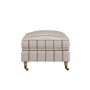 Cream Chenille Burnt Orange Striped Footstool - Payton