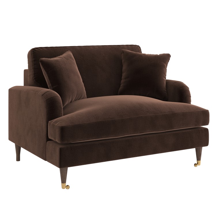 Brown Chenille Love Seat - Payton