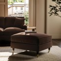 SOF247 Brown Chenille Footstool - Payton