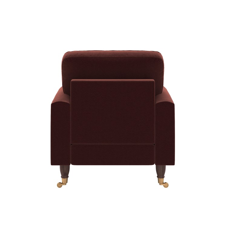 Merlot Red Chenille Armchair - Payton