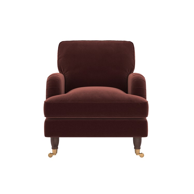 Merlot Red Chenille Armchair - Payton