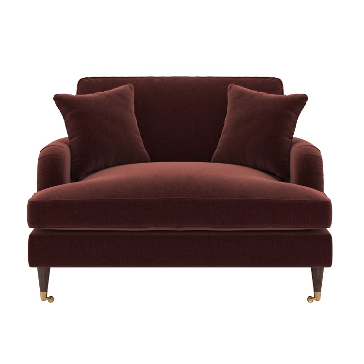 Merlot Red Chenille Love Seat – Payton 