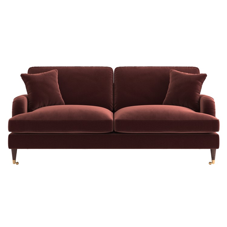 Merlot Red Chenille 3 Seater Sofa - Payton