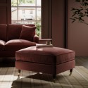 SOF252 Merlot Red Chenille Footstool - Payton