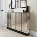 SOP001 Narrow Mirrored Radiator Cover with Black Detail - 124cm - Sophia