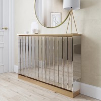 ONLY OPENED - Sophia Regular Mirrored Radiator Cover with Gold Detail