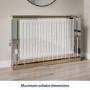 Narrow Mirrored Radiator Cover with Gold Detail - 124cm - Sophia