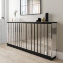 SOP005 Narrow Mirrored Radiator Cover with Black Detail - 152cm - Sophia