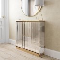 SOP007 Narrow Mirrored Radiator Cover with Gold Detail - 78cm - Sophia