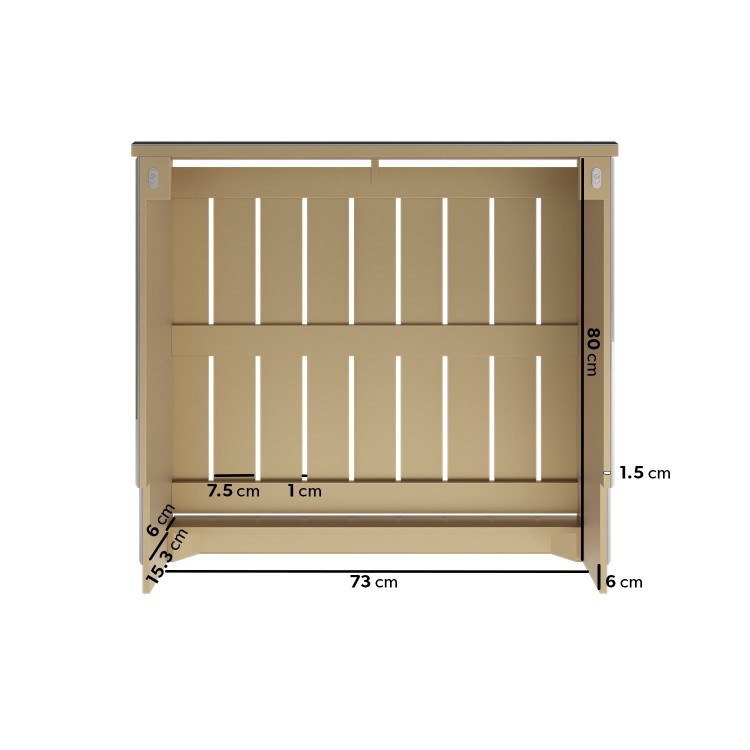 Narrow Mirrored Radiator Cover with Gold Detail - 78cm - Sophia