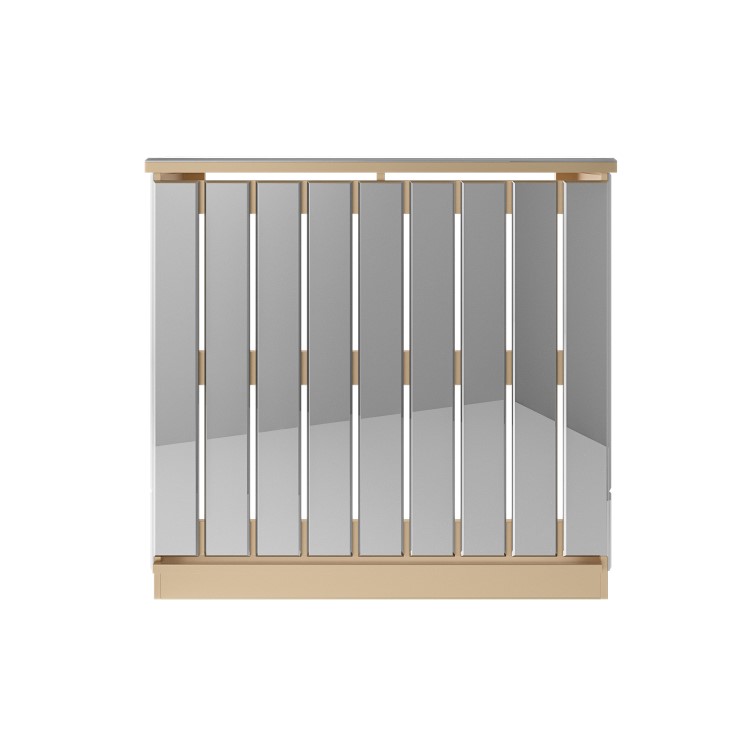Narrow Mirrored Radiator Cover with Gold Detail - 78cm - Sophia