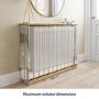 Narrow Mirrored Radiator Cover with Gold Detail - 111cm - Sophia