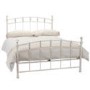 White Metal Double Bed Frame with Crystal Finials - Sophie - Julian Bowen