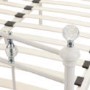 White Metal Double Bed Frame with Crystal Finials - Sophie - Julian Bowen