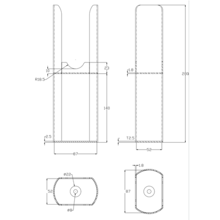 Sorrento White Designer Radiator Feet -Suitable for Oval Double Panel Radiator