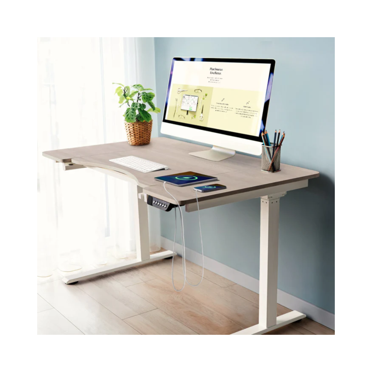 Light Wood Electric Standing Desk