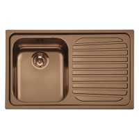 Smeg SP791DRA 79cm Alba Copper PVD Finish Single Bowl Single Right Hand Drainer Inset Sink