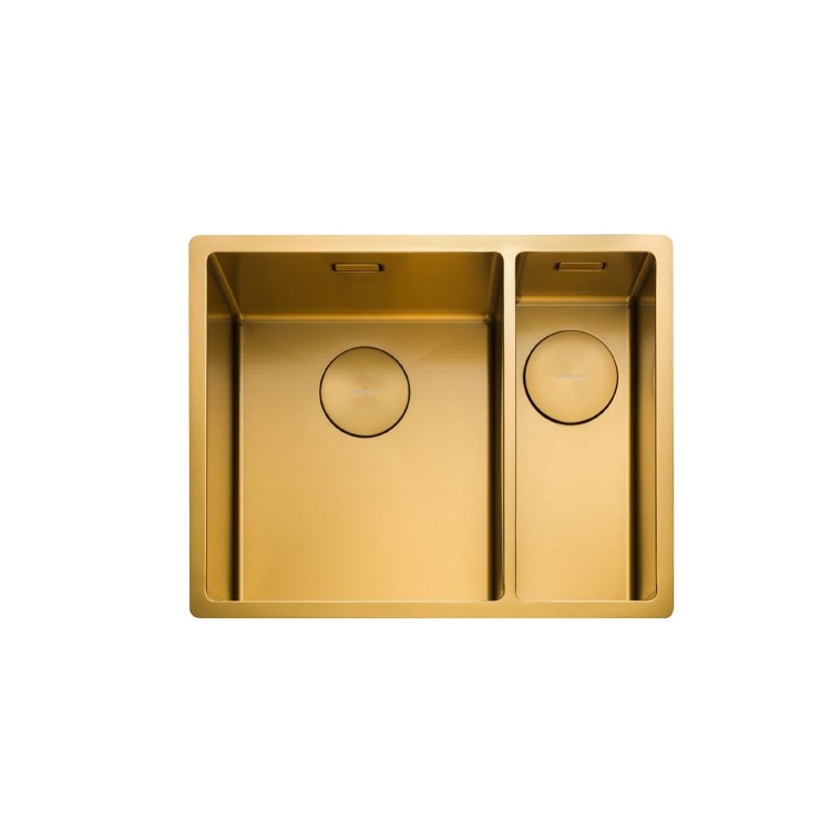 Rangemaster Spectra 1.5 Bowl Inset / Undermount Gold Stainless Steel Kitchen Sink - Right Hand