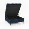 Large Navy Velvet Chesterfield Footstool with Storage - Payton
