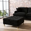 Large Black Velvet Chesterfield Footstool with Storage - Payton