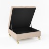 Large Beige Fabric Chesterfield Footstool with Storage - Payton