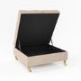 Large Beige Fabric Chesterfield Footstool with Storage - Payton
