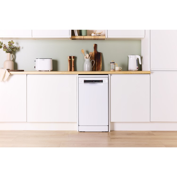 Bosch Series 4 Freestanding Slimline Dishwasher - Smart Wi-Fi, White