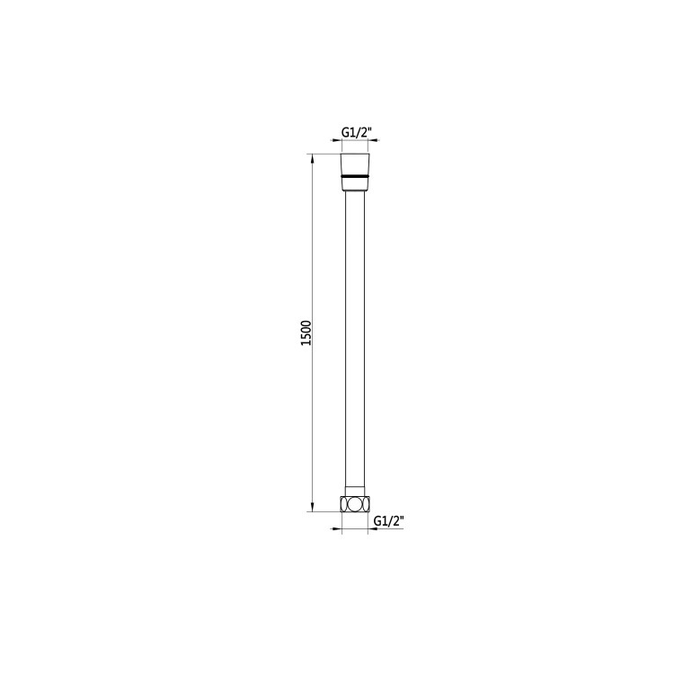 1500mm Black PVC Shower Hose