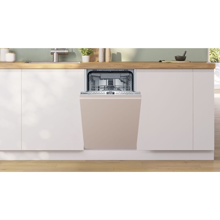 Bosch Series 4 Integrated Dishwasher - Smart, B-rated, Silver control panel