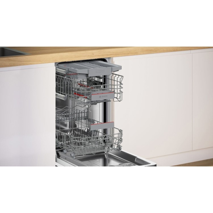 Bosch Series 4 Integrated Dishwasher - Smart, B-rated, Silver control panel