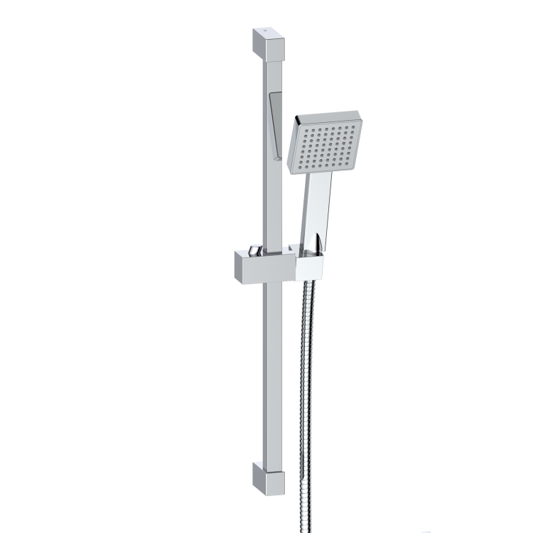 GRADE A1 - Chrome Shower Slide Rail Kit - Zana