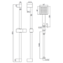 GRADE A1 - Chrome Shower Slide Rail Kit - Zana