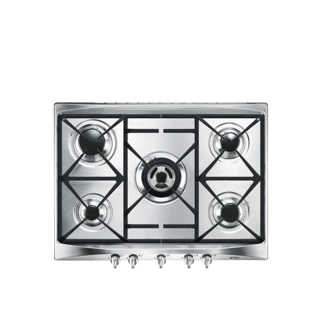 Smeg SR275XGH2 Cucina 69cm 5 Burner Gas Hob - Stainless Steel
