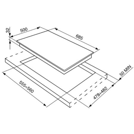 Smeg SR275XGH Cucina 70cm Stainless Steel 5 Burner Gas Hob with Cast Iron Pan Stands and New Style Controls