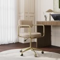 SRE001 Beige Faux Leather Swivel Office Chair - Soren 