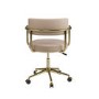 Beige Faux Leather Swivel Bedroom Chair - Soren 