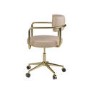 Beige Faux Leather Swivel Bedroom Chair - Soren 